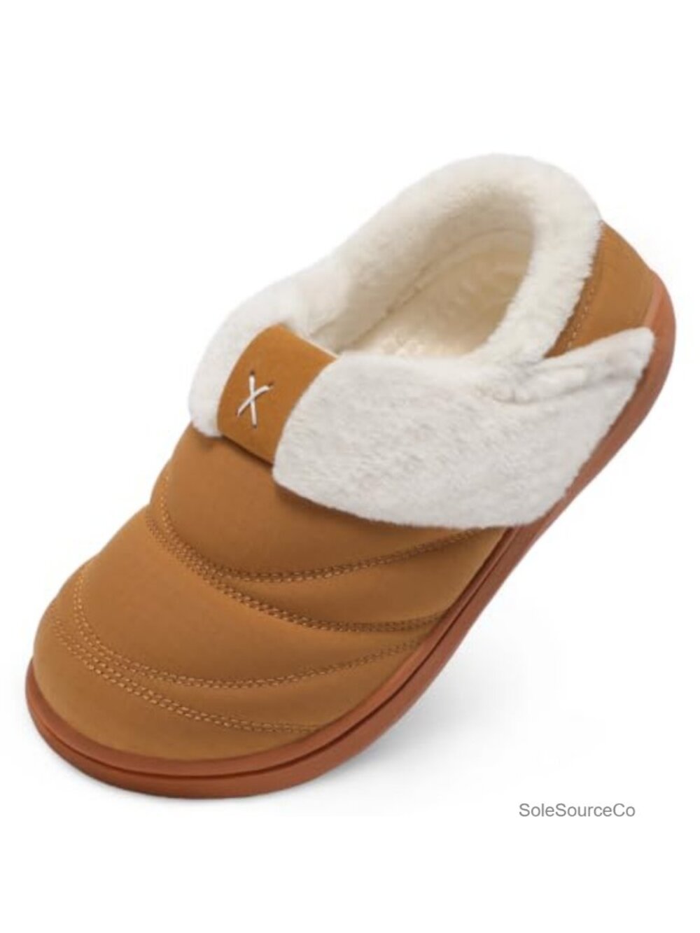 Women's Winter Slippers with Faux Fur Lining, Foldable Heel, Non-Slip Indoor